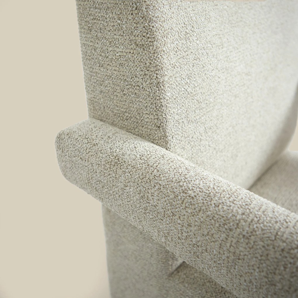 Japandi Fauteuil Beige Stof