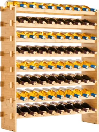 VEVOR Stapelbaar Modulair Wijnrek voor 72 Flessen, 8 lagen, flessenrek met een totaal draagvermogen van 80 kg, stabiel, wijnflessenstandaard voor keuken, wijnkelder, bar, houder voor natuurwijnen