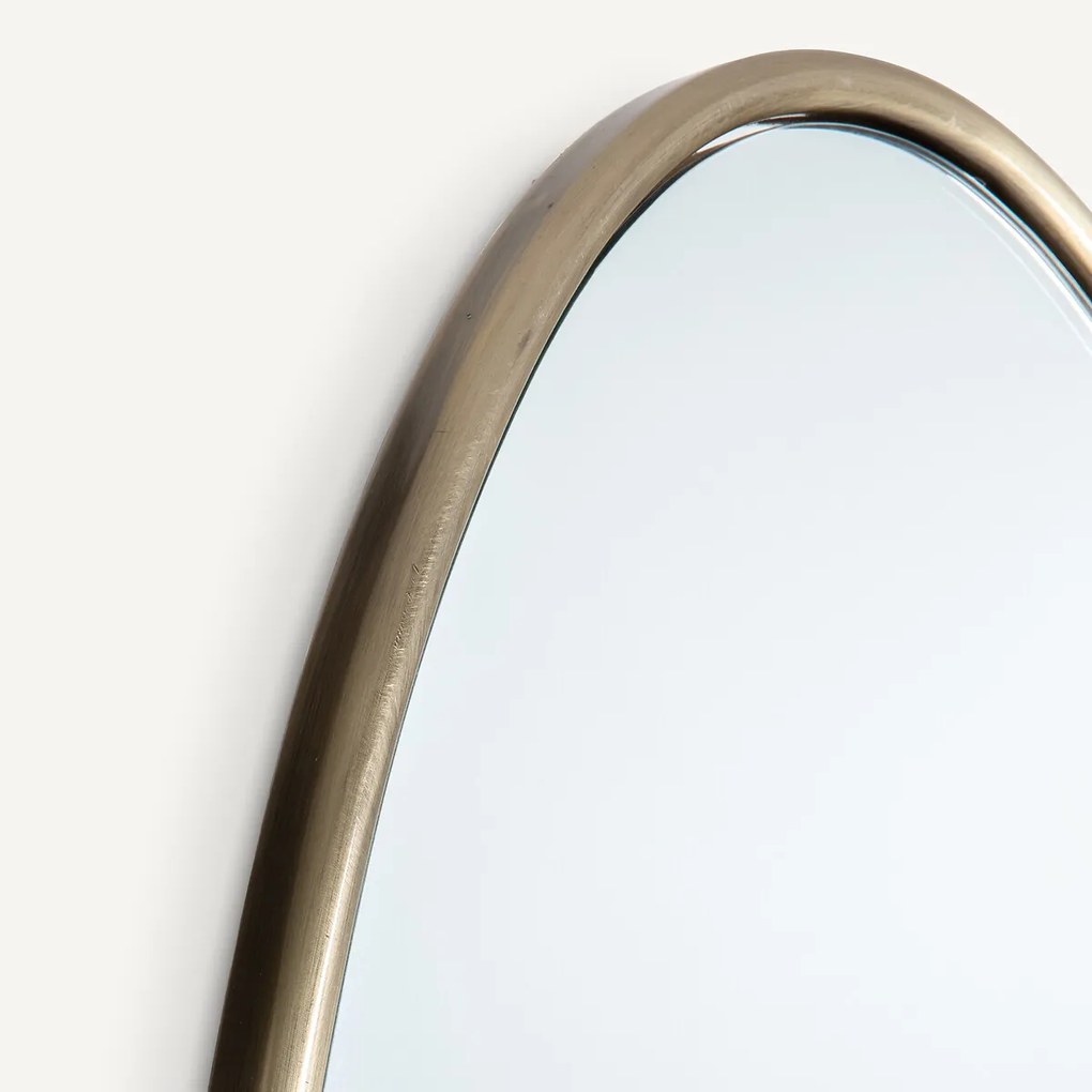 Ovalen spiegel op voet in metaal ijzer, H170cm, Koban