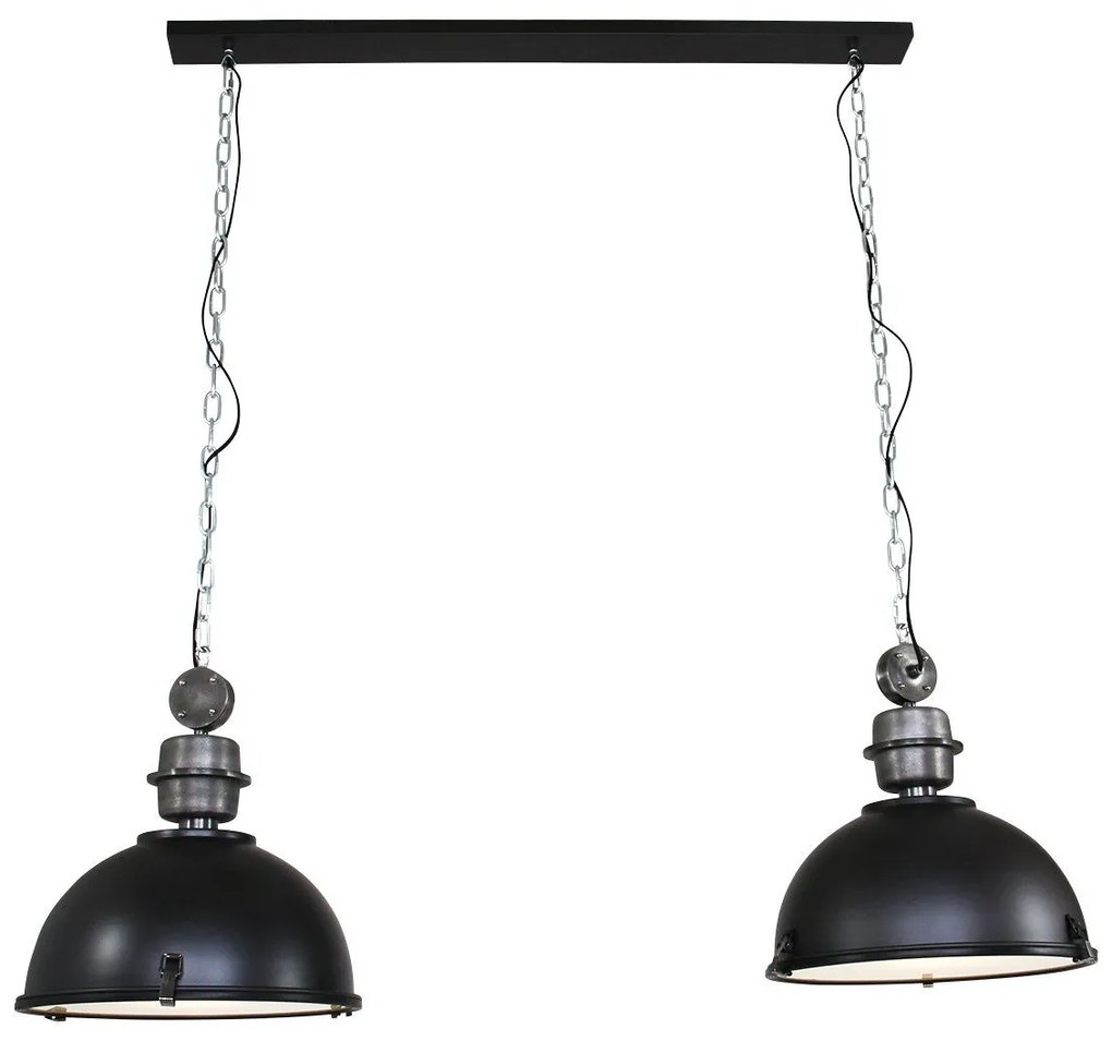 Steinhauer Bikkel Duo Hanglamp Zwart 110cm - Metaal/Glas - Steinhauer - Industrieel & robuust