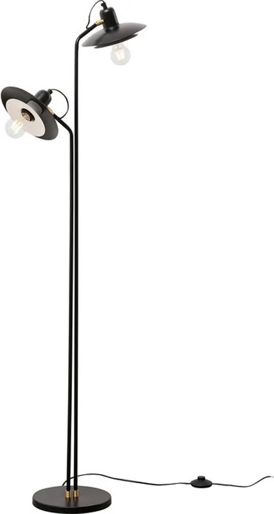 Staande Leeslamp Zwart Retro Design