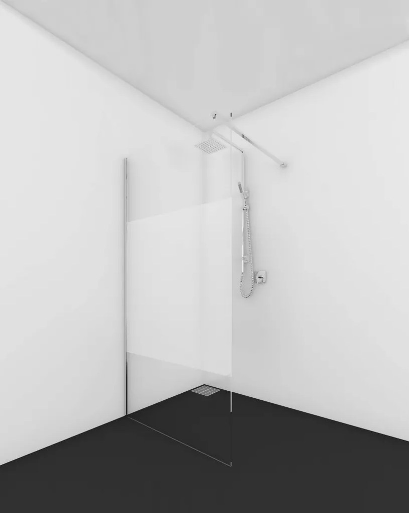 van Rijn ST01 inloopdouche met privacybaan 100x200cm chroom