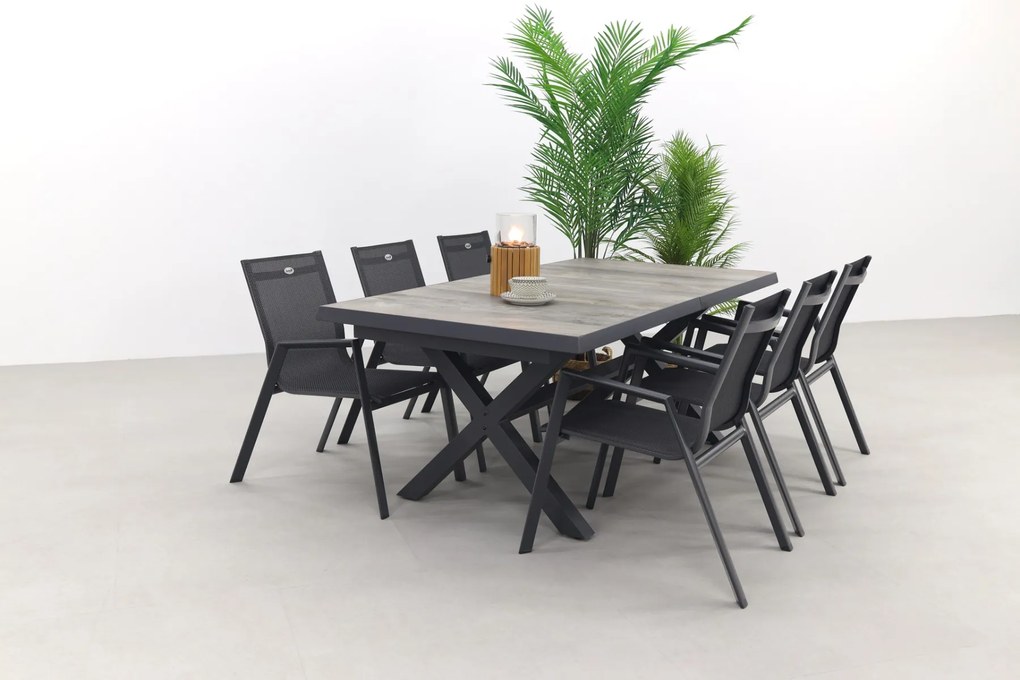 Hartman Napoli/Ottowa 205-265x100 cm. - 7-delige stapelbare tuinset