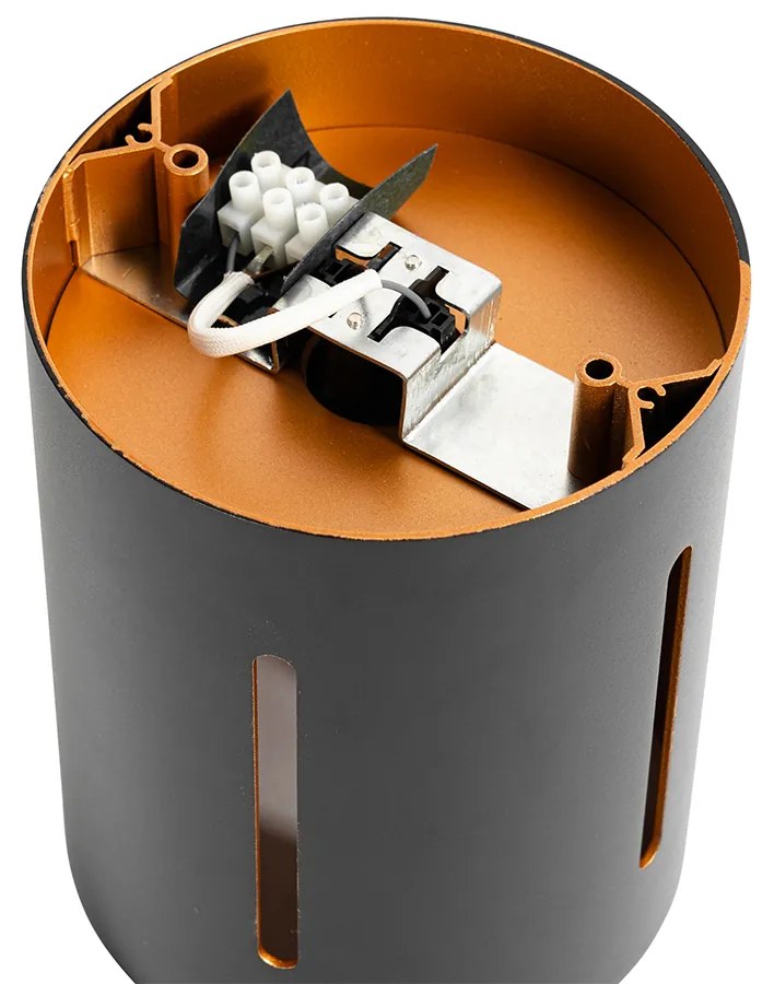 Design plafondlamp zwart met gouden binnenkant - Yana