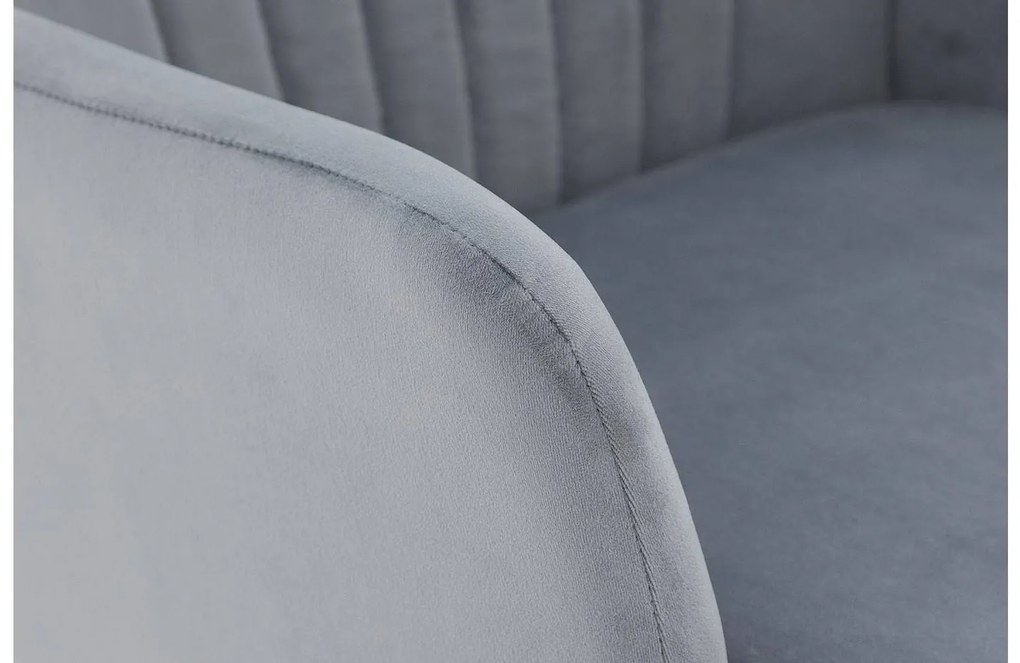 Goossens Eetkamerstoel Rob blauw velvet stof met armleuning, urban industrieel