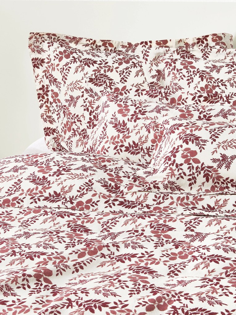 Dekbedovertrek Pola met bladprint