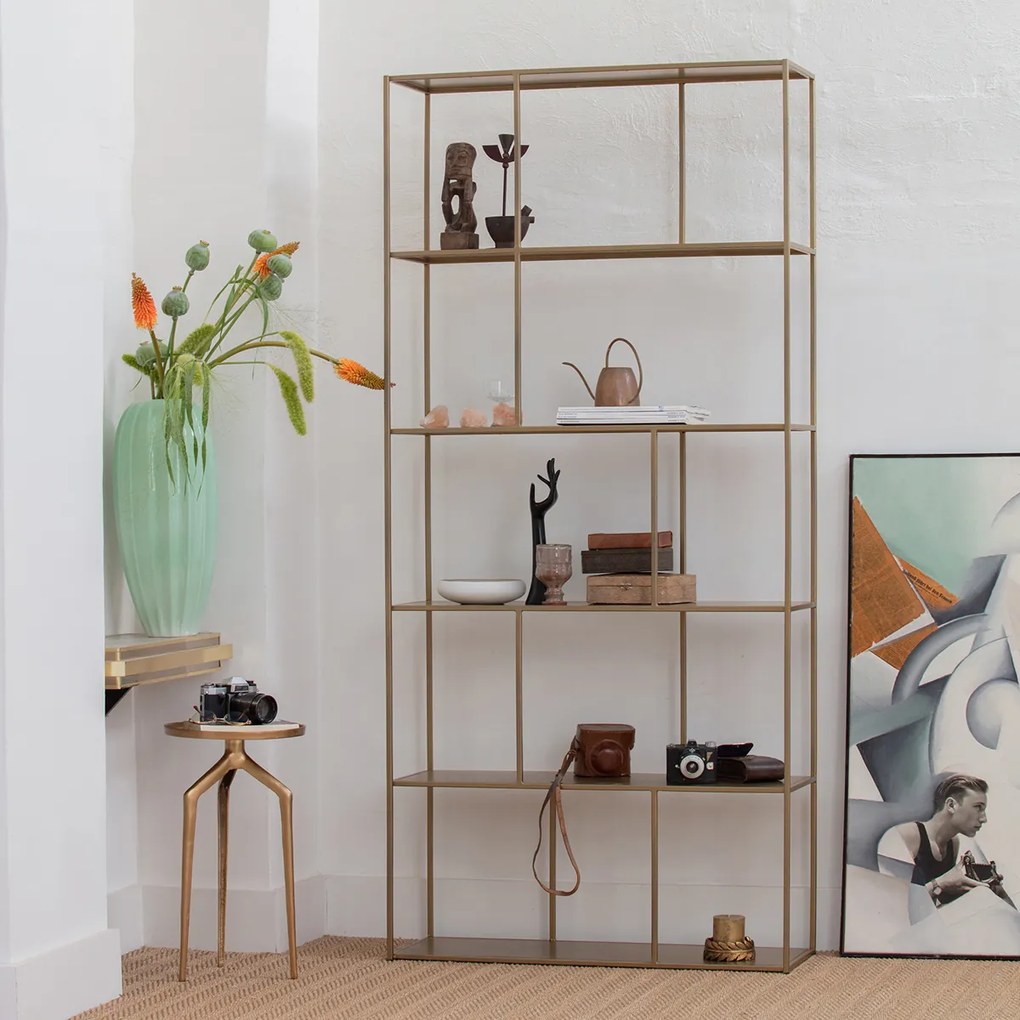 BePureHome Valued Stellingkast Van Antiek Messing - 90x30x196cm.