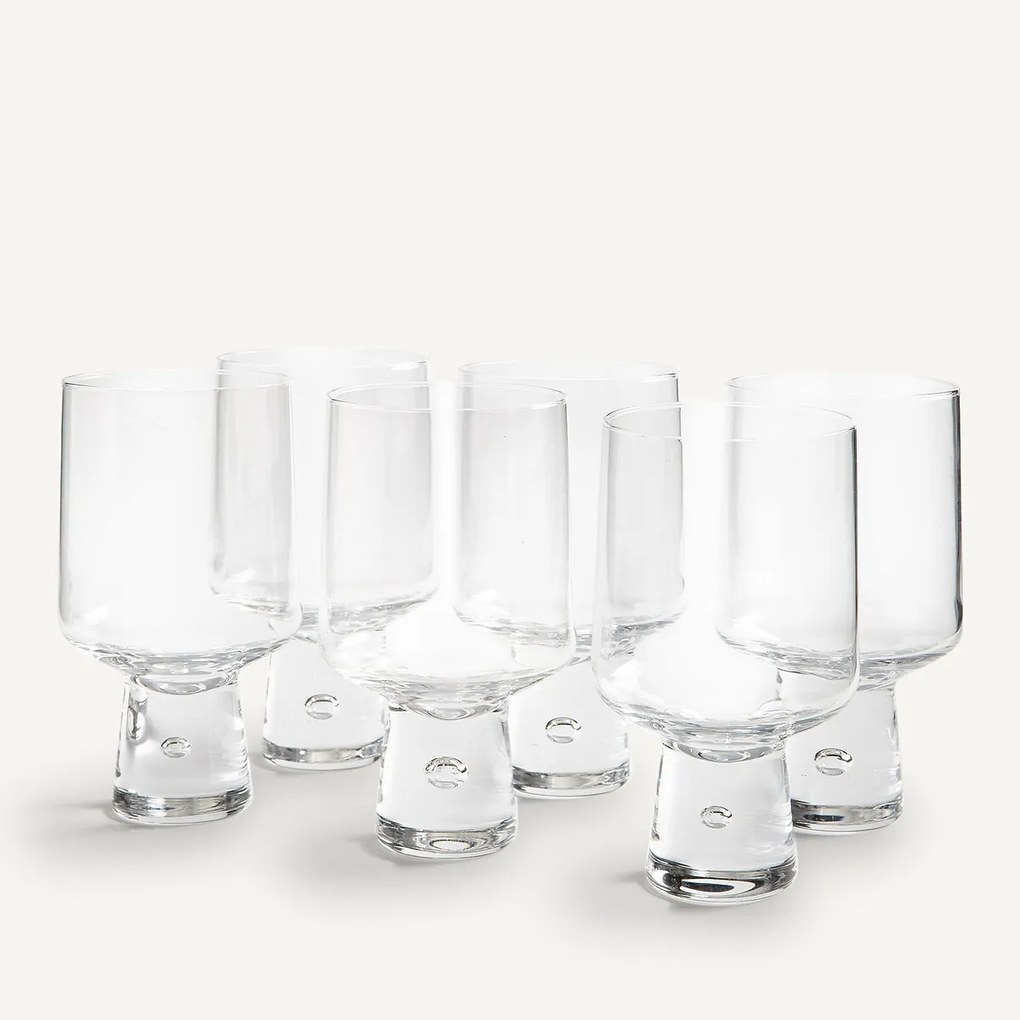 6 waterglazen in A-lijn, Albédo
