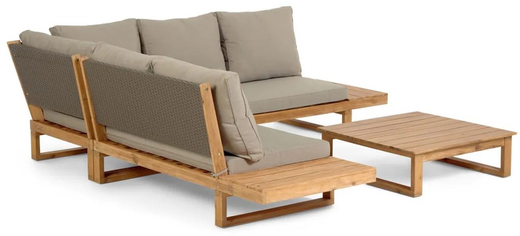 Kave Home Flaviina Loungeset Hoekbank Acaciahout