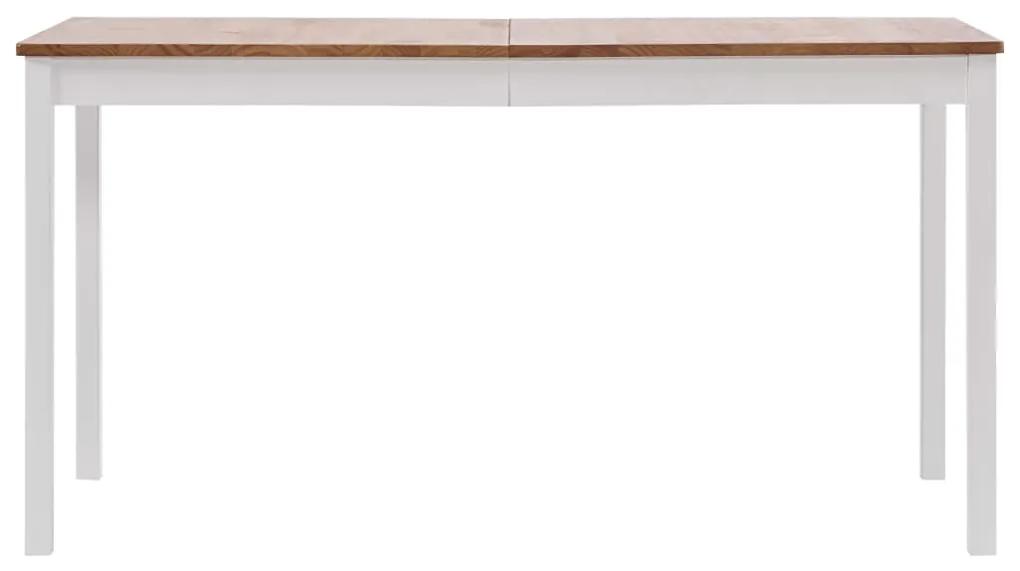 vidaXL Eettafel 140x70x73 cm grenenhout wit en bruin