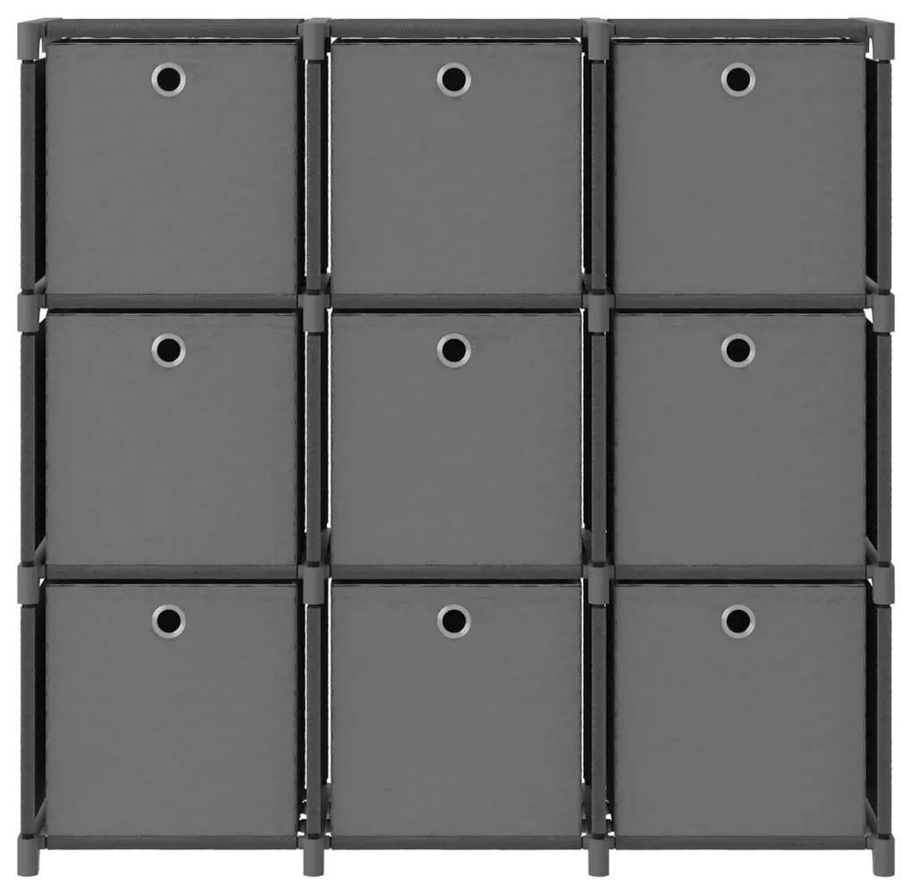 vidaXL Kast met 9 vakken met boxen 103x30x107,5 cm stof grijs
