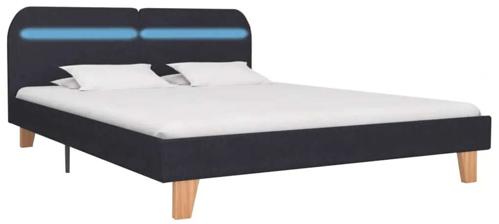 vidaXL Bedframe met LED stof donkergrijs 180x200 cm