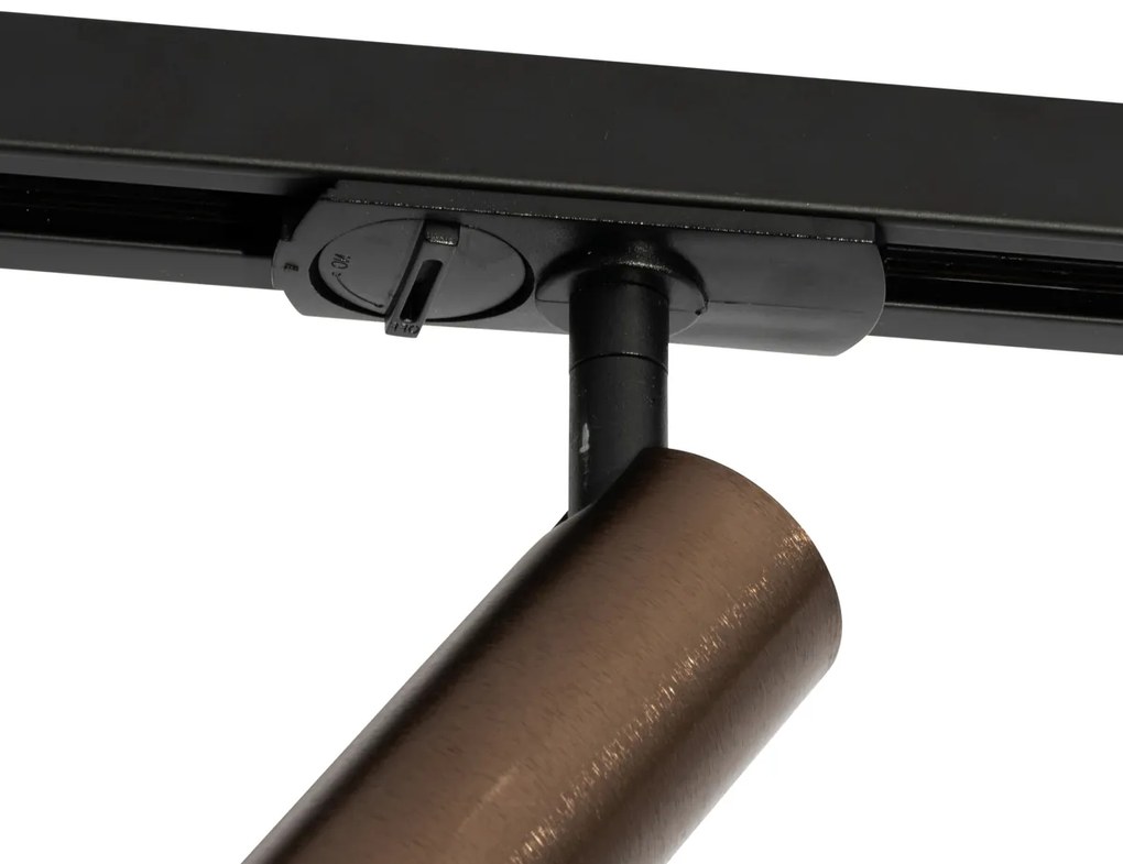Modern railsysteem met 5 Spot / Opbouwspot / Plafondspots donker brons 1-fase GU10 35mm - Iconic Jeana Luxe GU10 Binnenverlichting Lamp