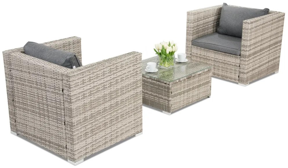 Technorattan set Roma 2 Terras Garden Point grijs