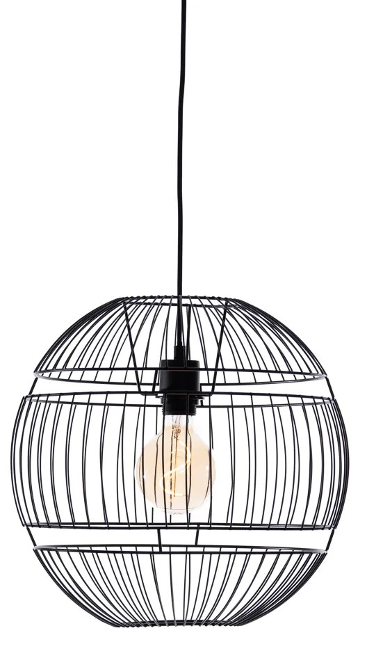 Moderne hanglamp zwart 38 cm - Sphaera Modern E27 bol / globe / rond Binnenverlichting Lamp