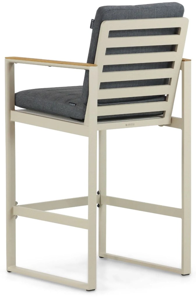 Barstoel Aluminium/Teak Taupe-naturel-bruin Lifestyle Garden Furniture Faro