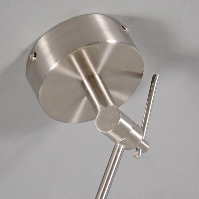 Eettafel / Eetkamer Hanglamp staal met kap 35cm taupe verstelbaar - Blitz Modern E27 rond Binnenverlichting Lamp