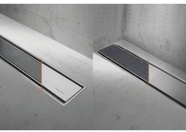 Easy Drain Compact 50 TAF douchegoot enkele plaat 140cm met zero/tegel design rooster RVS edcomtaf1400-50