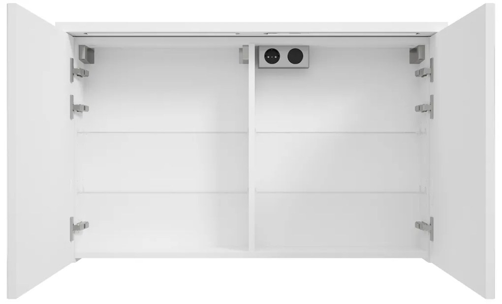 Fontana Grado spiegelkast met verlichting 100cm 2 deuren wit mat