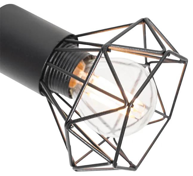 Spot / Opbouwspot / Plafondspot zwart met hout draai- en kantelbaar 2-lichts - Mosh Industriele / Industrie / Industrial E14 Binnenverlichting Lamp