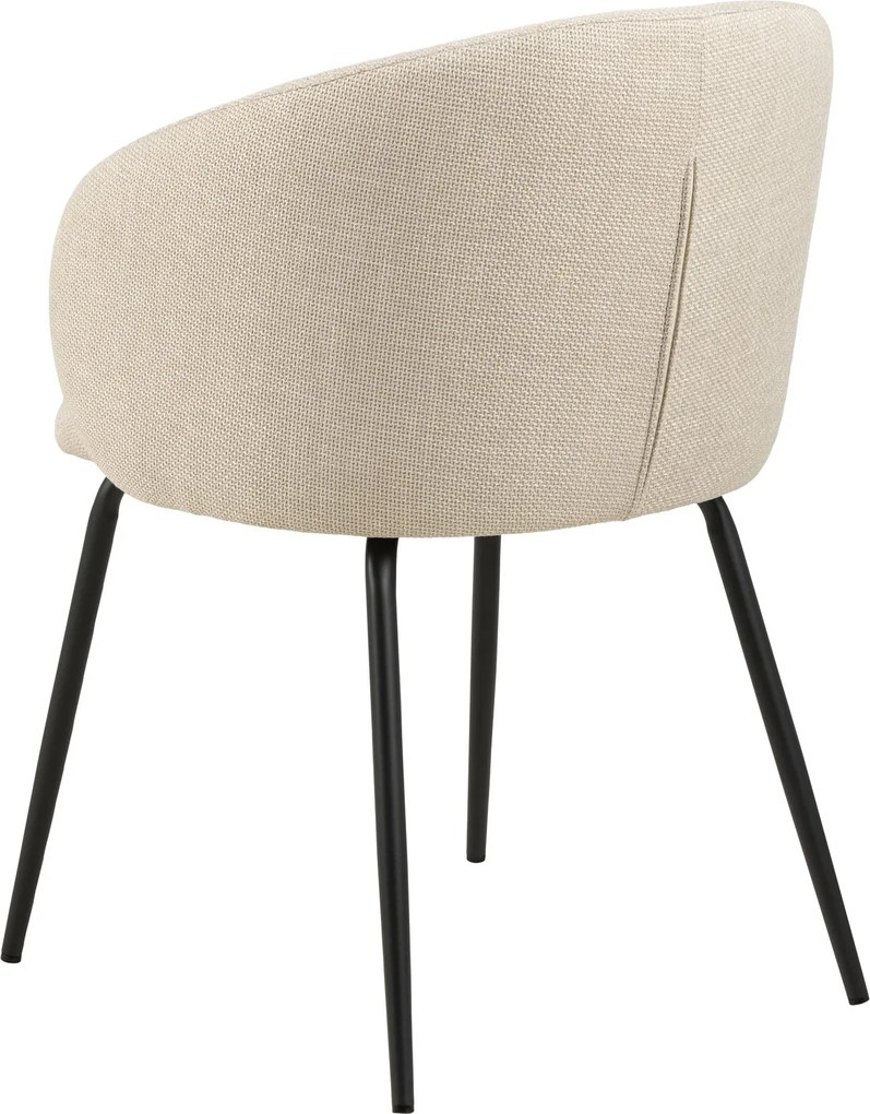 CLARA Beige (stof Monza 24)/zwarte poten - MODERNE GESTOFFEERDE KUIPSTOEL VOOR WOONKAMER/EETKAMER/KANTOOR LOFT