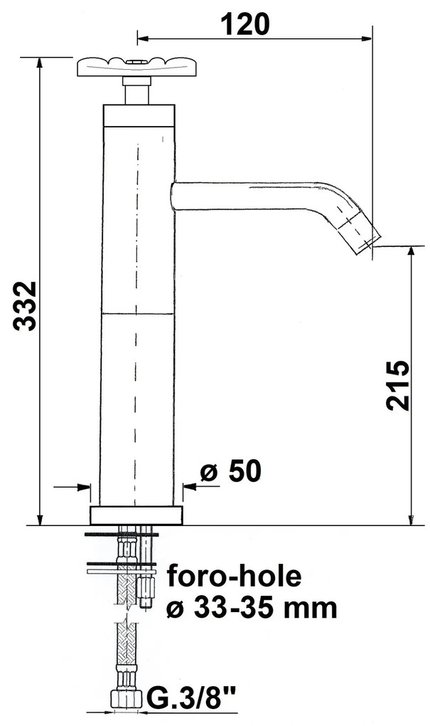 Reitano Industry hoge wastafelmengkraan nikkel/zwart