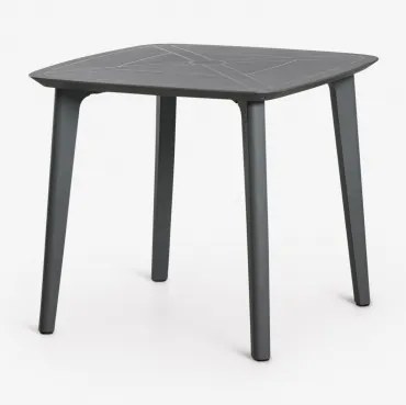 Tuinvierkante Tafel 85x85 Cm Van Polypropyleen Scand Grijs – Grafiet - Sklum