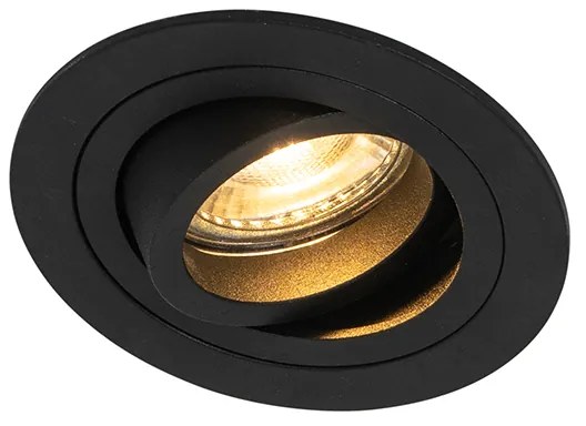 Set van 6 Moderne inbouwspot zwart - Rondoo