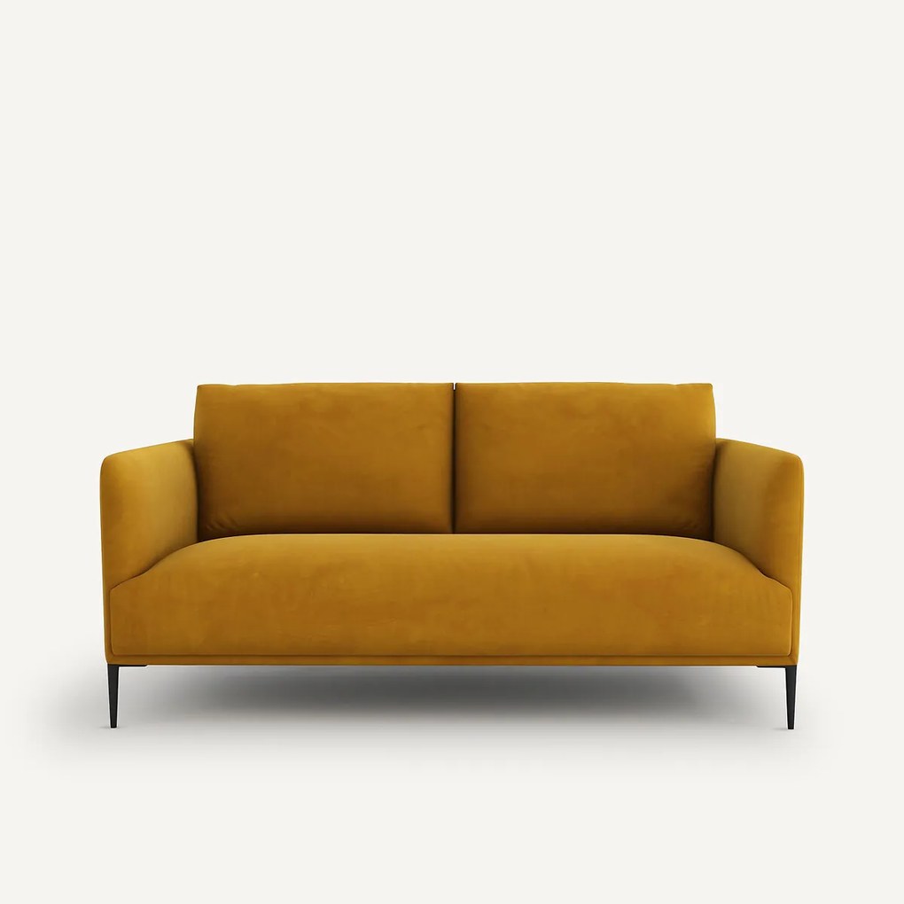 Compacte zitbank in fluweel, Oscar, ontwerp E. Gallina