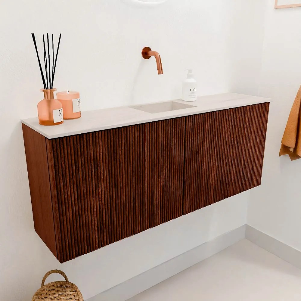Mondiaz Joya DLux 100cm toiletmeubel ruby met wastafel faye midden zonder kraangat meli