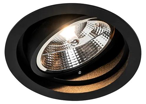 Ronde inbouwspot zwart verstelbaar - Chuck 111 Modern GU10 Binnenverlichting Lamp
