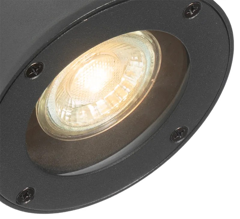 Moderne buiten wandlamp zwart IP44 verstelbaar - Ciara Modern GU10 IP44 Buitenverlichting rond