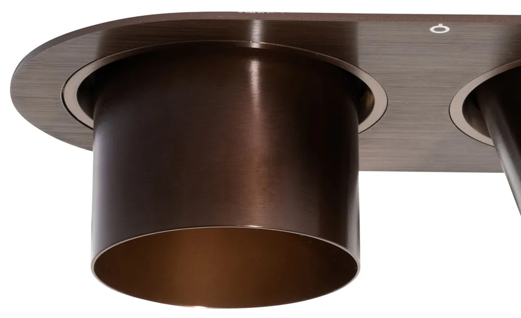 Set van 6 inbouwspots donkerbrons GU10 70mm kantelbaar 2-lichts - Installa Binnenverlichting Lamp