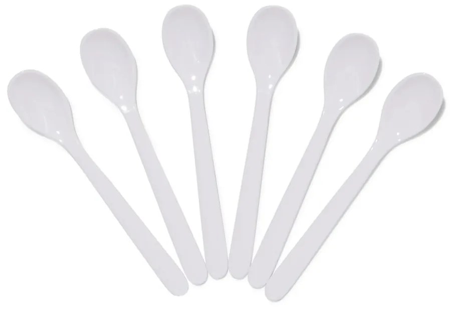 HEMA Eierlepels Kunststof - 6 Stuks (wit)