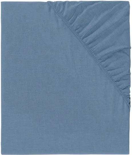 Chambray hoeslaken 180-200 x 200 Blauw