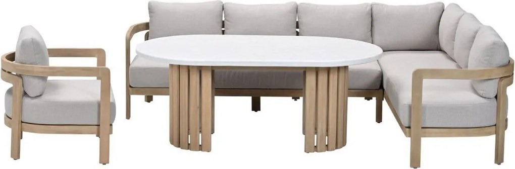 Garden Impressions Sirocco lounge dining set 4-delig rechts - acacia - grey sand