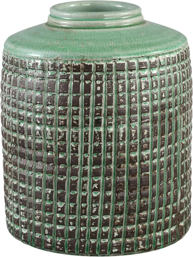 PTMD Collection | Vaas Jackey lengte 21 cm x breedte 21 cm x hoogte 25.5 cm groen vazen keramiek vazen & bloempotten decoratie | NADUVI outlet