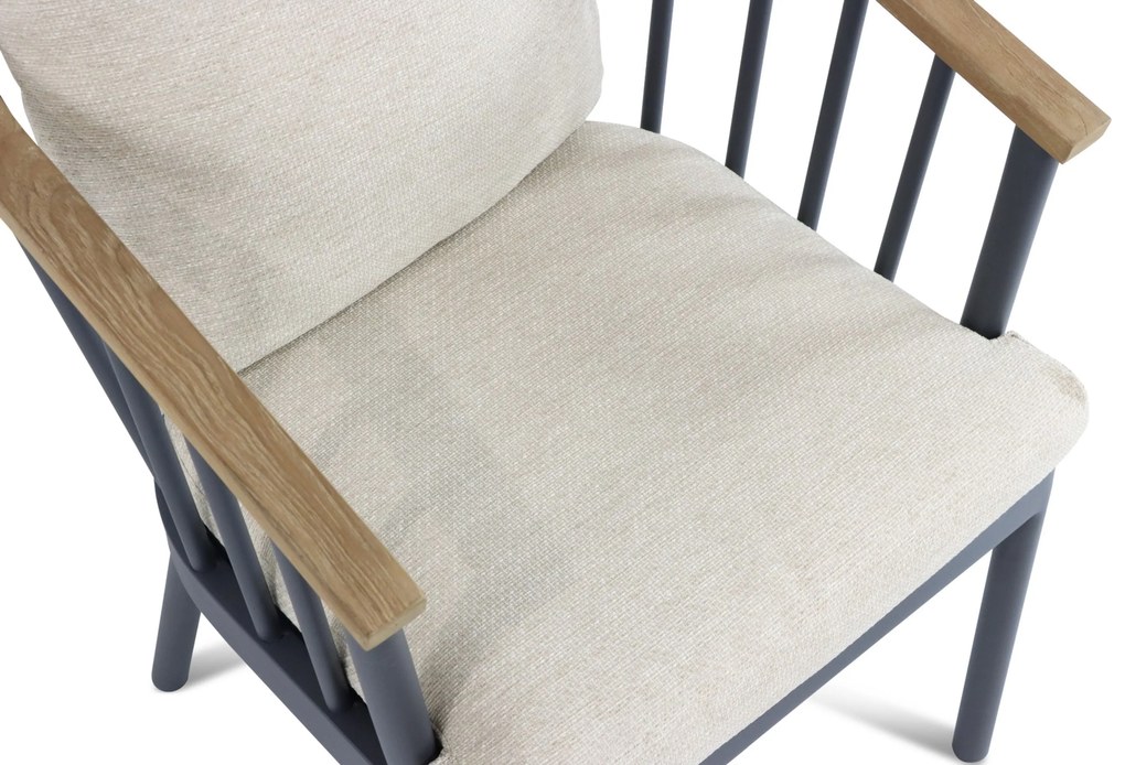Tuinstoel Aluminium/Teak Grijs-antraciet Apple Bee Condor