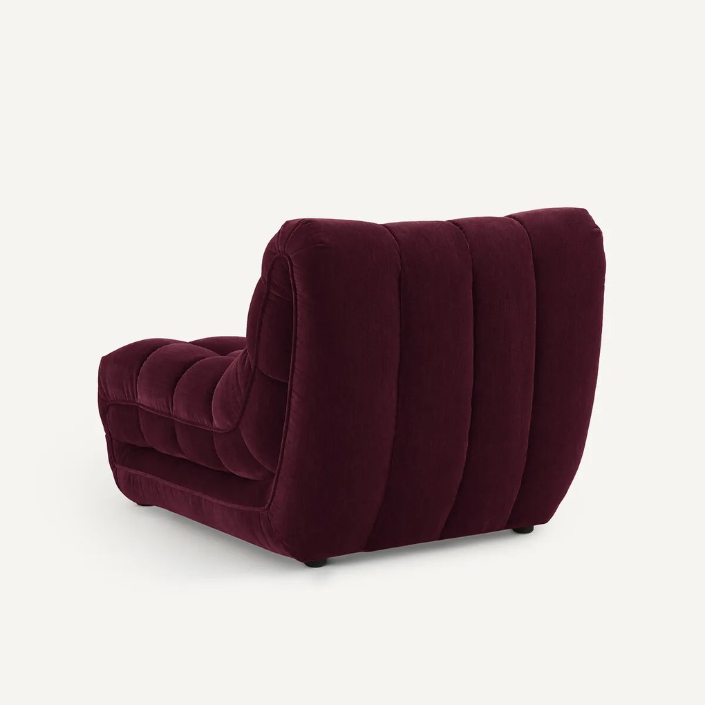 Modulaire gecapitonneerde fauteuil, fluweel, JUD