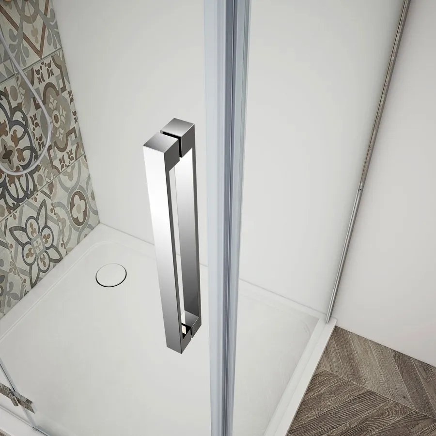 Gelco Trinity douchecabine met mat glas 120x100cm links chroom