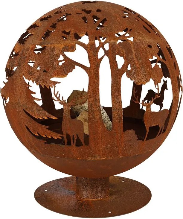 Esschert Design vuurbal lasercut - 57,3x59,5x63,8cm - roest