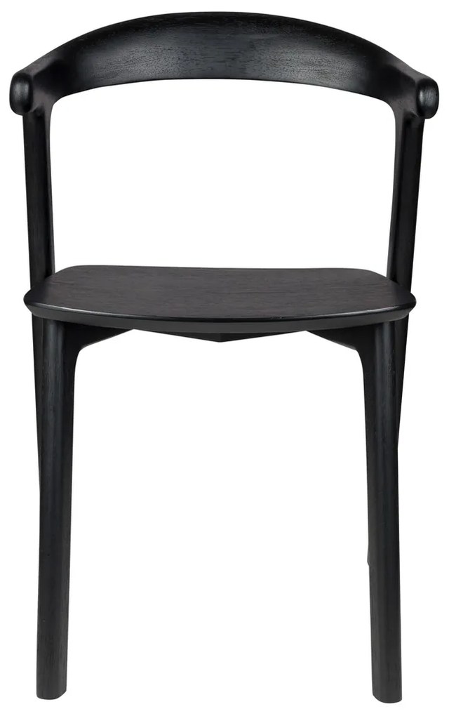 Zuiver Northwood Black Houten Eetkamerstoel Zwart Minimalistisch