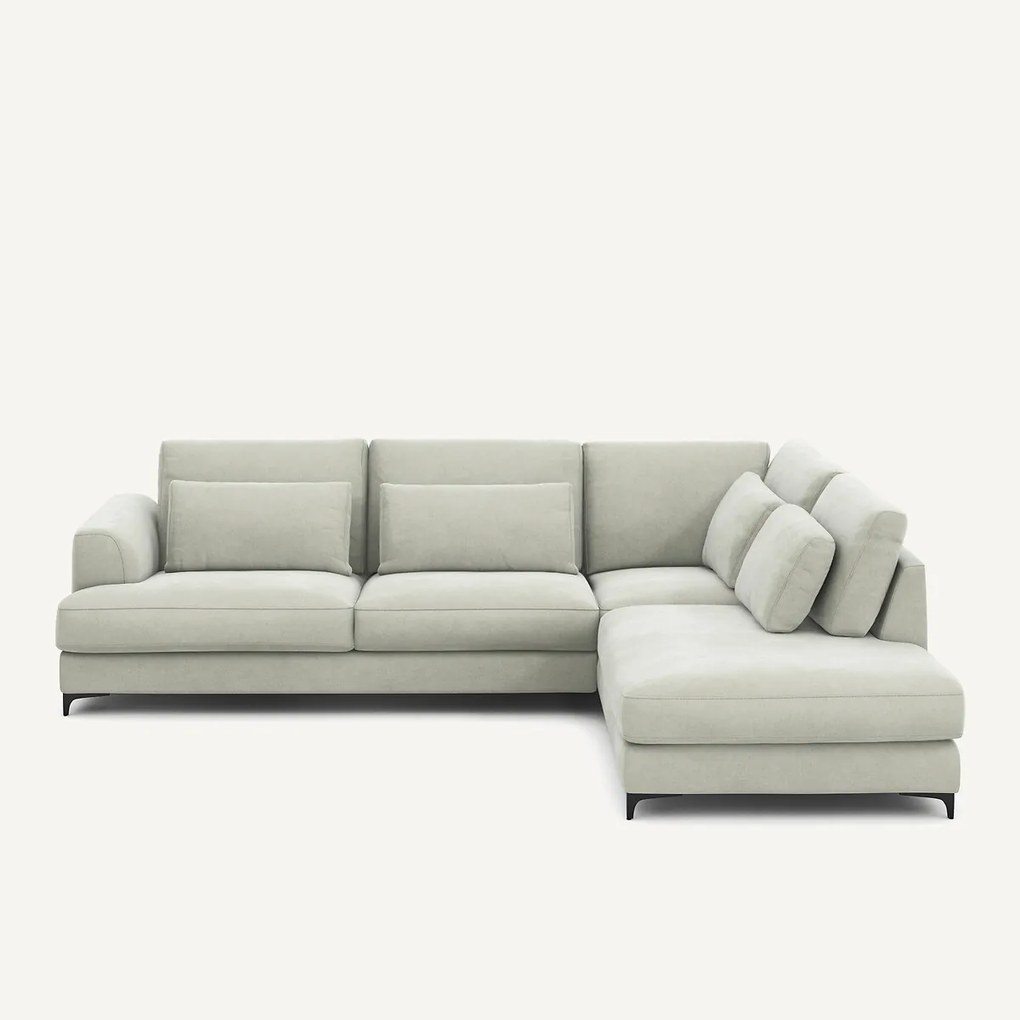 Omvormbare hoekbank rechts, stonewashed fluweel, Marsile