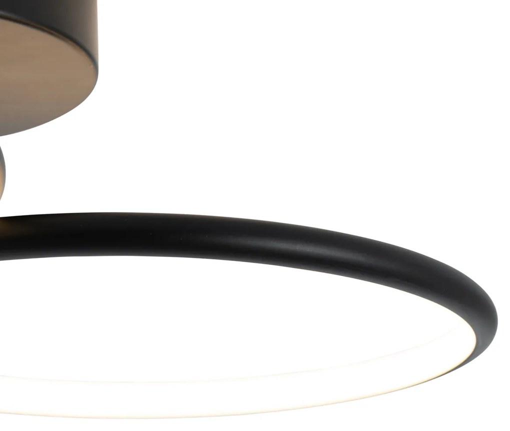 Design plafondlamp zwart incl. LED 3-staps dimbaar 2-lichts - Joaniqa Modern rond Binnenverlichting Lamp