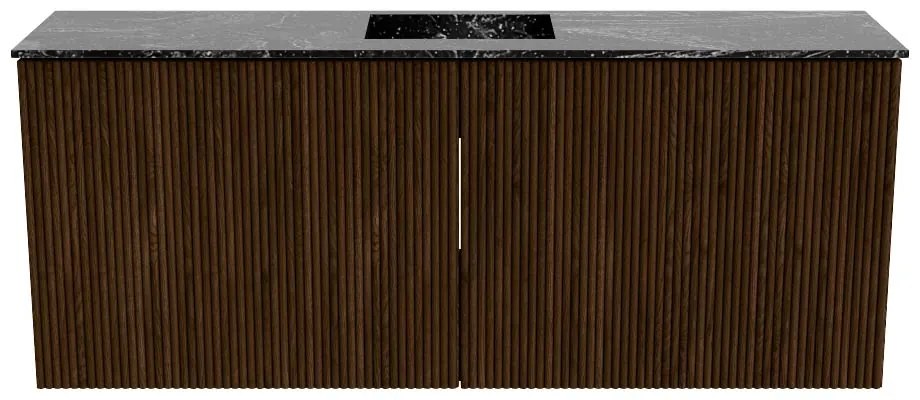 Mondiaz Joya DLux 100cm toiletmeubel walnut met wastafel faye midden zonder kraangat lava