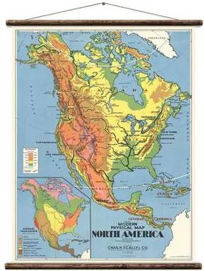 Kaart Noord Amerika Poster