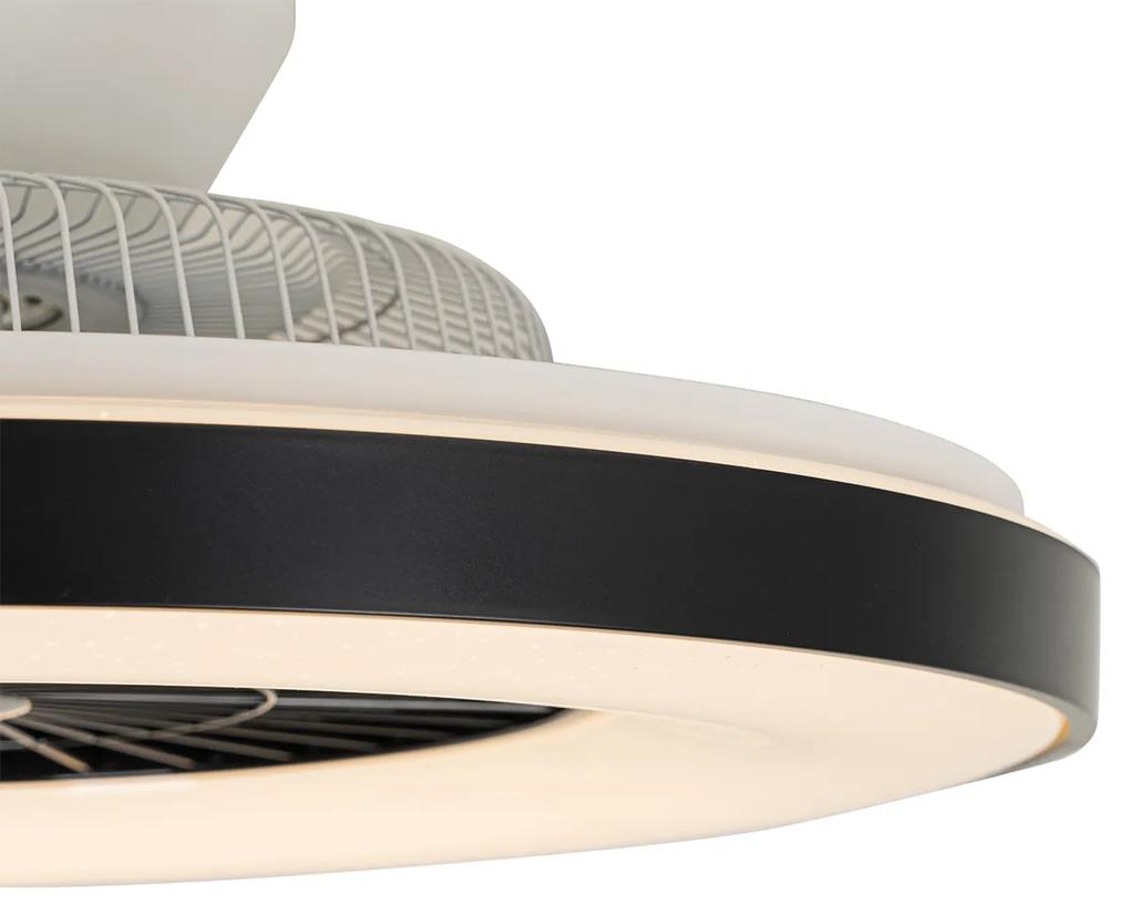LED Smart Plafondventilator met lamp zwart met ster effect dimbaar - Climo Modern rond Binnenverlichting Lamp