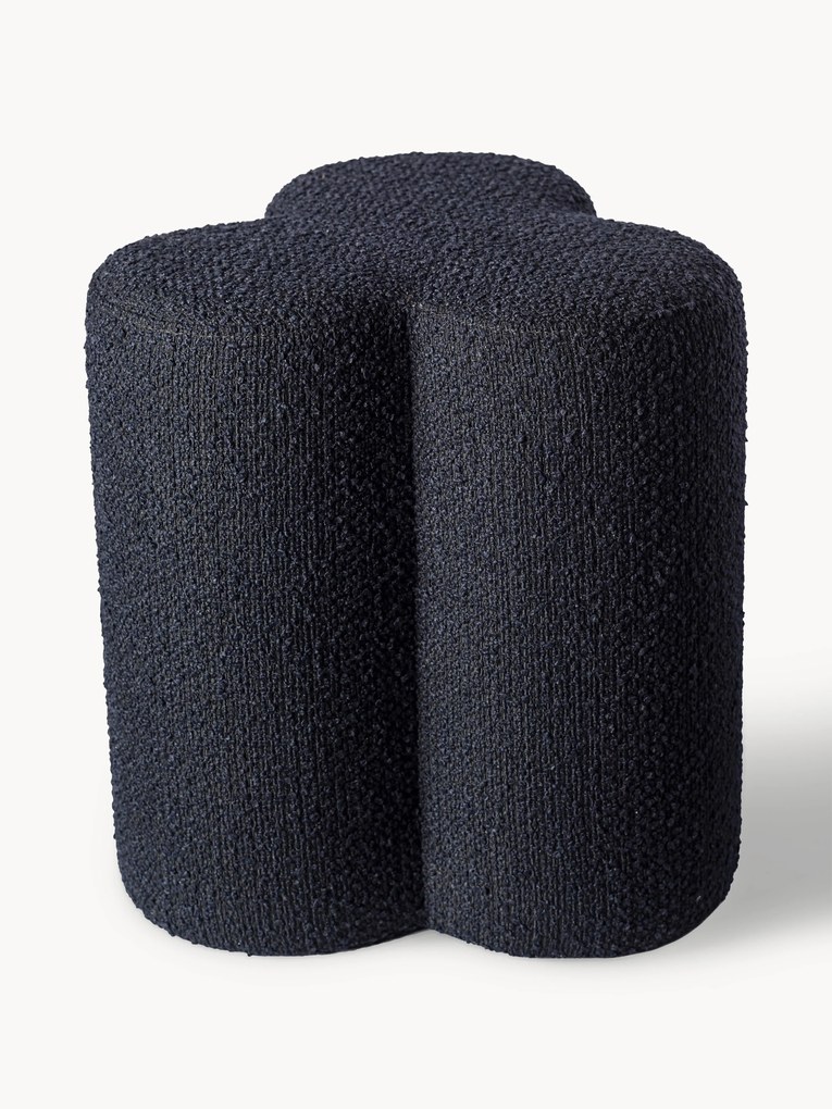 Bouclé gestoffeerde poef Clover