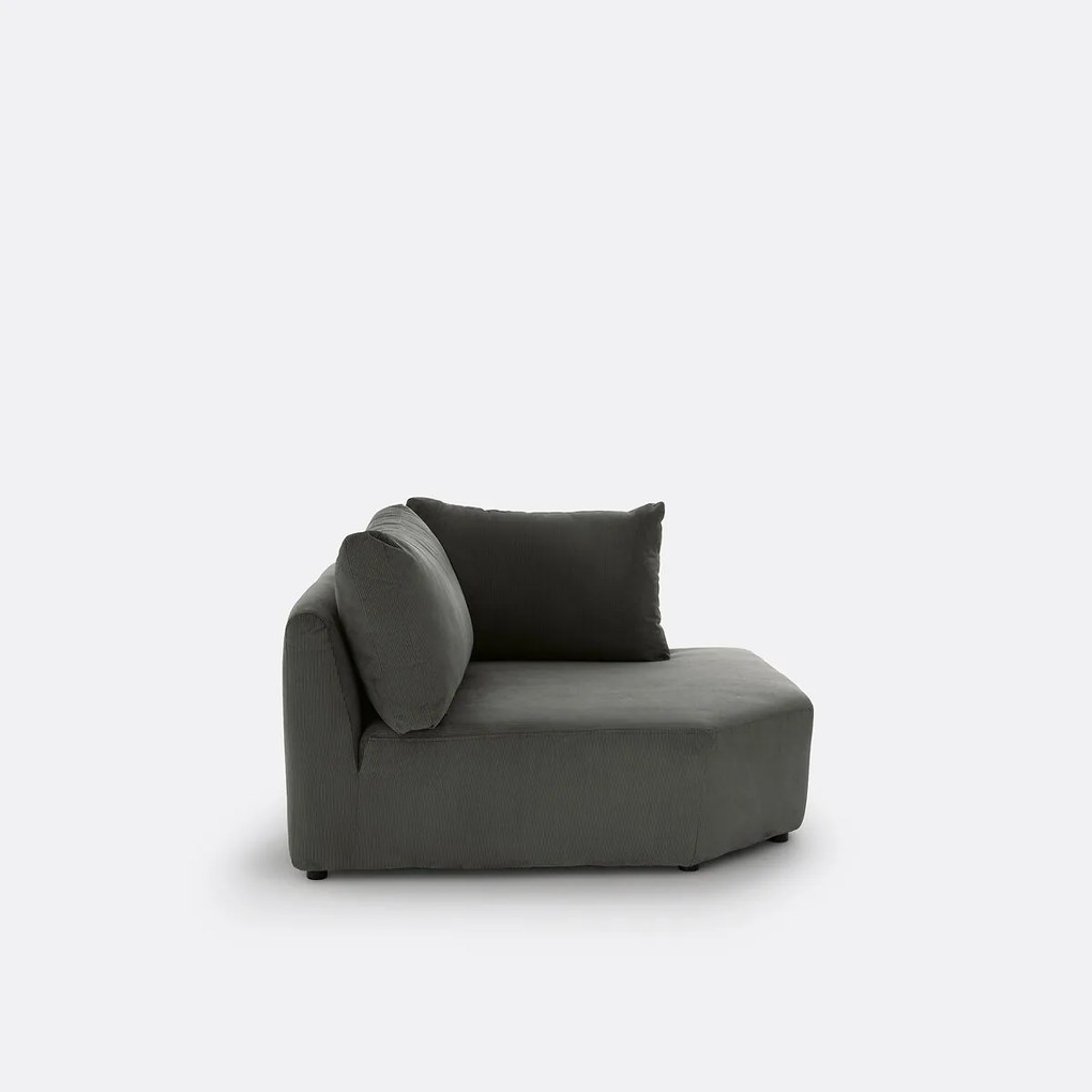 Moduleerbare hoekbank ribfluweel, Monica