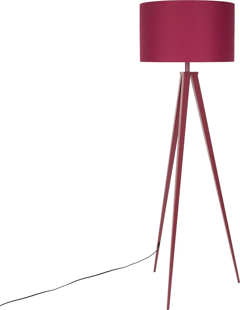 Zuiver Tripod Driepoot Vloerlamp Burgundy